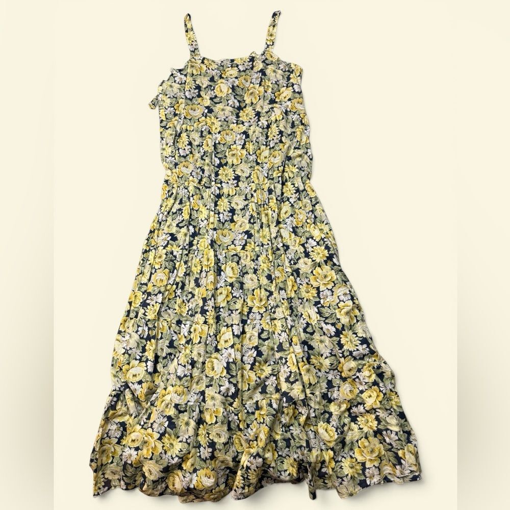La Vie Rebecca Taylor Serena Tiered Floral Tie-Shoulder Midi Dress Size XL - Picture 12 of 16